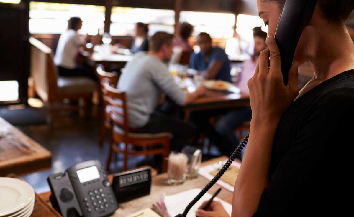 Taking an order.